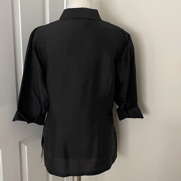 NWT Lauren Ralph Lauren black silk pantsuit